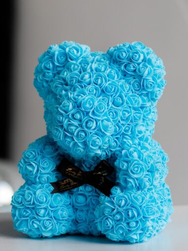 ТЕДДИ ИЗ РОЗ - ПОДАРОК НА КАЖДЫЙ ДЕНЬ - ГОЛУБОЙ