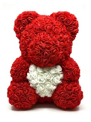 ТЕДДИ ИЗ РО3 С СЕРДЦЕМ - КРАСНЫЙ
