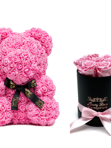 KINGIKOMPLEKT ROOSIDEST KARU JA S KARBIS UINUVAD ROOSID - BABY PINK II