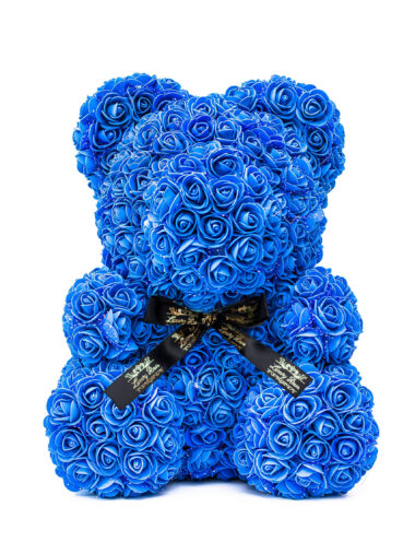 ТЕДДИ ИЗ РОЗ - ПОДАРОК НА КАЖДЫЙ ДЕНЬ -ТЕМНО-СИНИЙ